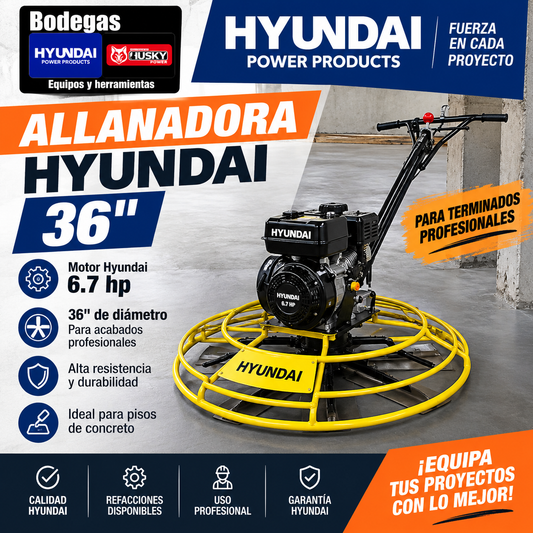 Allanadora Elicoptero Hyundai De 36 PuLG. 6.7hp