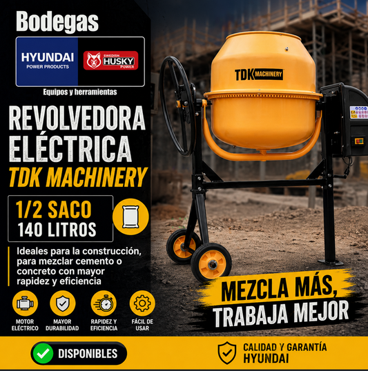 Revolvedora Eléctrica TDK Machinery Match II 140L