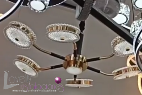 Candil contemporaneo Led con 6 lamparas