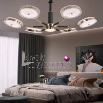 Candil contemporaneo Led con 6 lamparas
